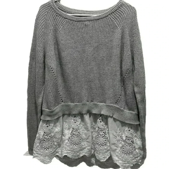 Cato Other - Cato Women sweater with lace bottom Size XL White. Details On Side